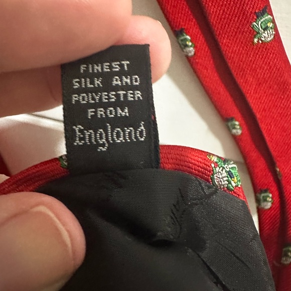 Vintage Robert Talbott For Cravate Red Santa Silk Tie - Picture 6 of 9